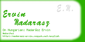 ervin madarasz business card